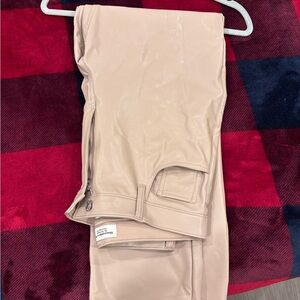 Abercrombie & Fitch Straight high rise Leather Pants